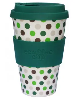 Mug Bambou vert à pois 400ml