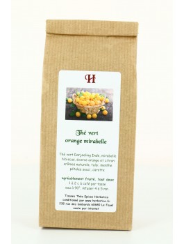 Thé vert orange mirabelle 80g sachet